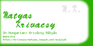 matyas krivacsy business card